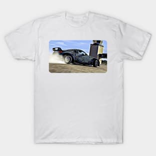 350z Custom Drift Cartoon Drawing Action Print T-Shirt